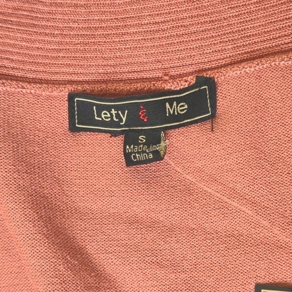 Lety & Me Open Front Coral Pink Cardigan Size Small - Picture 4 of 9